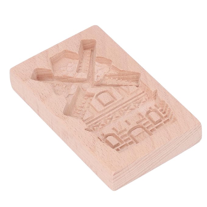 Moule à biscuits en bois de hêtre réutilisable et lavable pour la cuisine beige