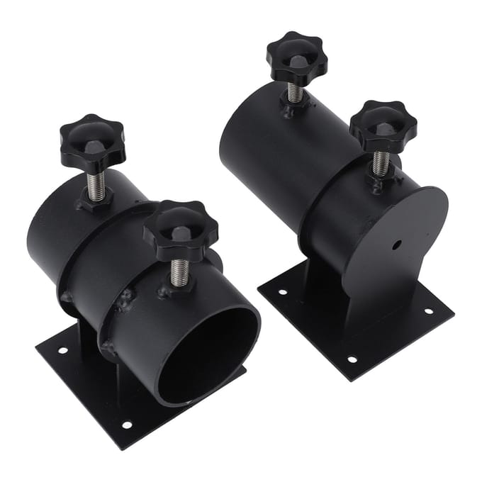 Support de parasol de terrasse robuste en métal, support de montage pour parasol d'extérieur black