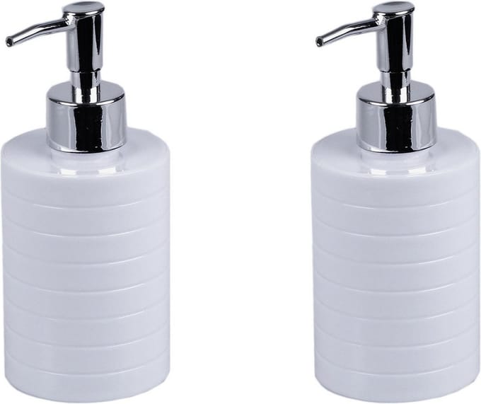 Concorde - Zeeppompje/zeepdispenser - 2x stuks - kunststof wit 7 x 17 cm
