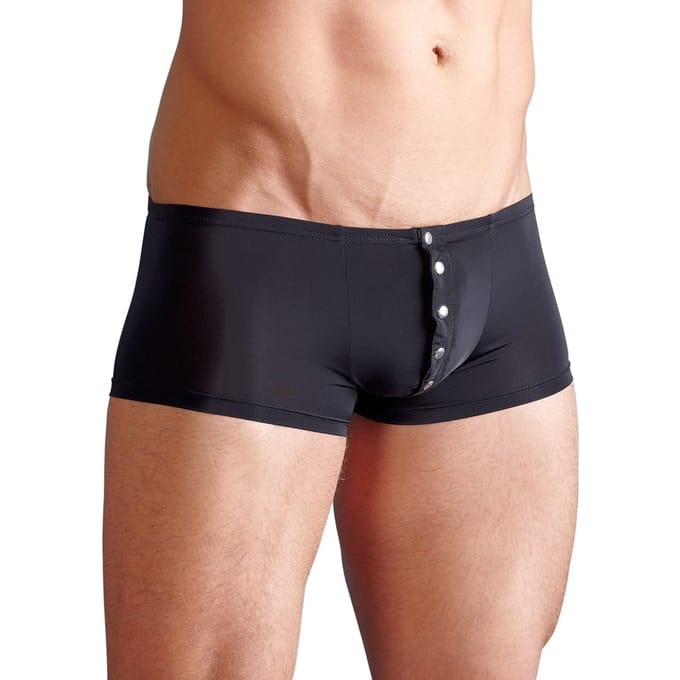 Heren Boxer met Drukknoopjes - Zwart Small