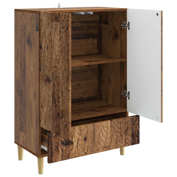 vidaXL - Dressoir - Oud - hout - 66 - x - 34,5 - x - 95 - cm - Bewerkt - hout