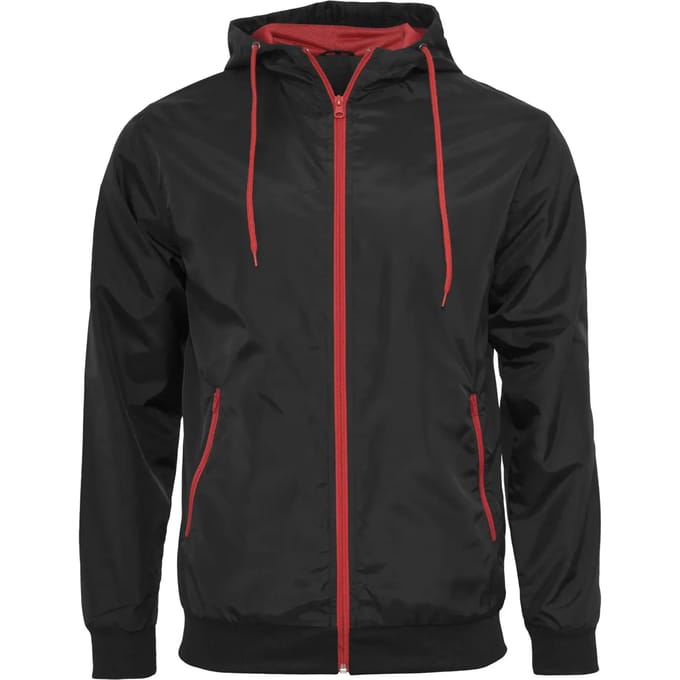 Build your Brand Windrunner Jacket BY016 - black/red - L