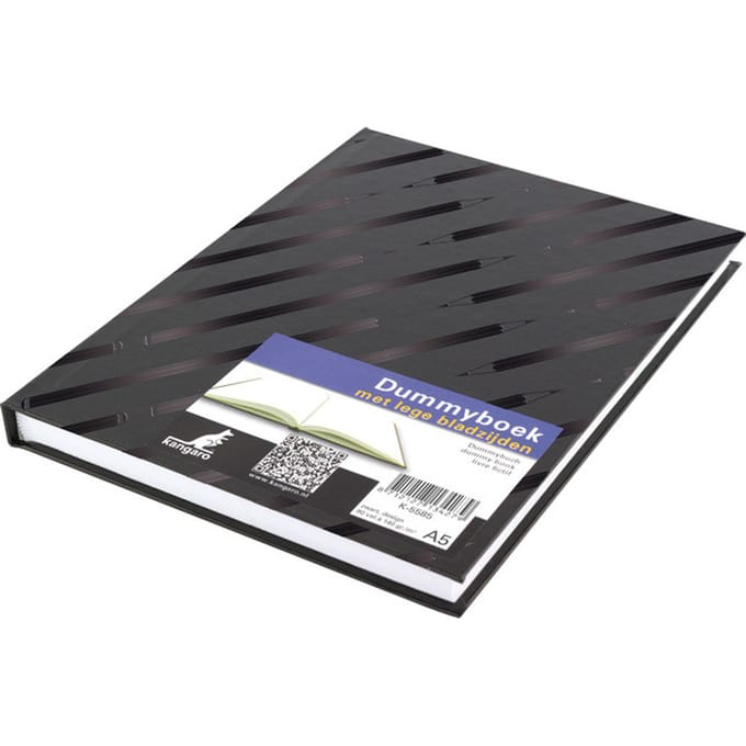 Kangaro dummyboek - A5 - zwart met design - 160 blanco pagina's - hard cover