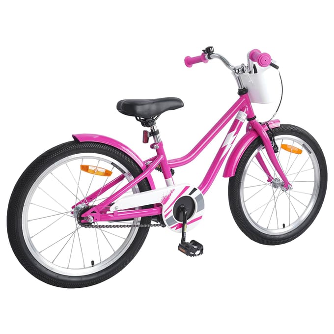 vidaXL - Kinderfiets - 18 - Inch - voor - 5-7 - jaar - oud - Donkerroze