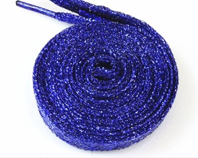 Finnacle - Maak een statement Glitter Veters - Sneaker-Veters - Plat - 110cm - Blauw