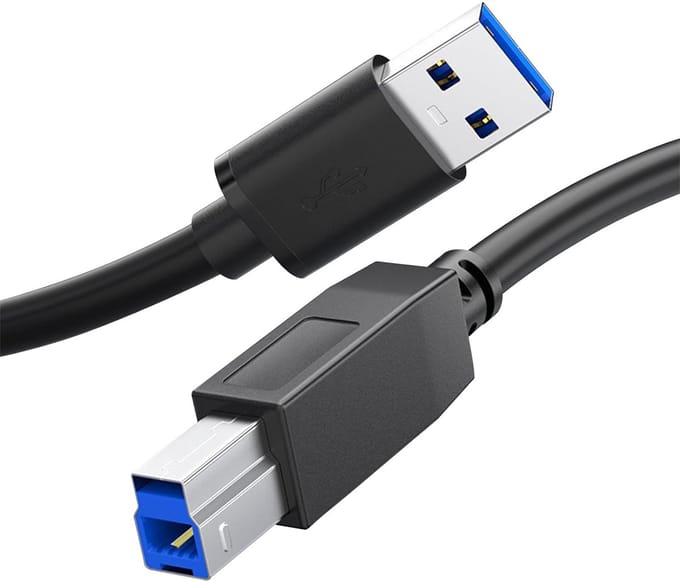 Qost - USB-A naar USB-B 3.0 kabel - USB 3.0 naar Printerkabel - 1 Meter - Zwart - 5 Gbit/s