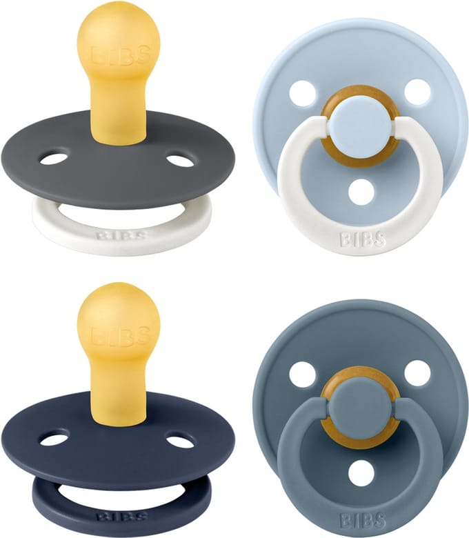 BIBS Colour Fopspeen - 0-6 mnd - 4-pack - Deep Space/Petrol/Iron Glow/Baby Blue Glow