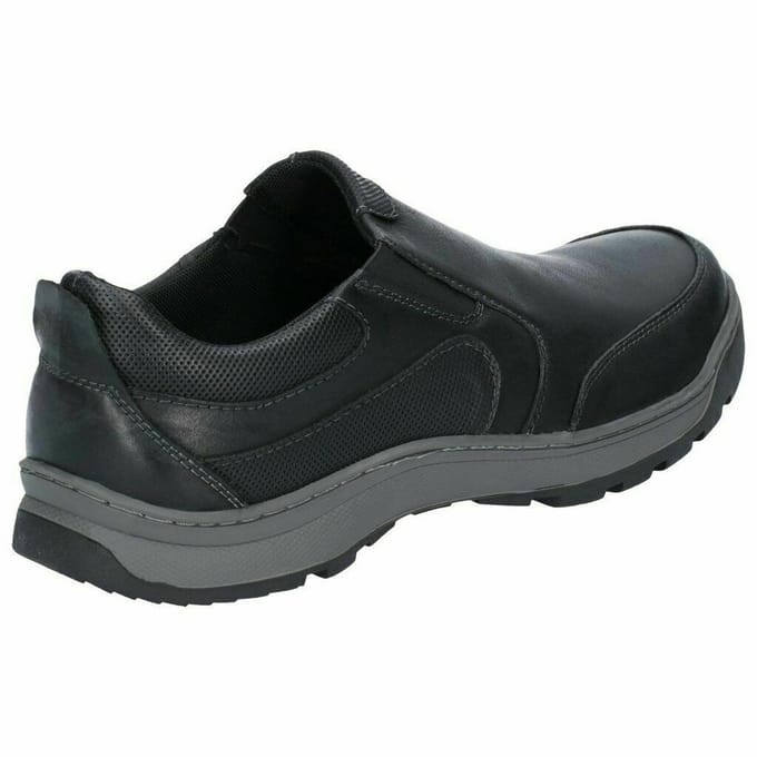 Hush Puppies Heren Jasper Slip On Lederen Schoenen (Zwart)