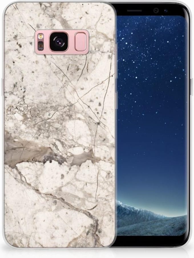 Samsung Galaxy S8 TPU Siliconen Hoesje Marmer Beige