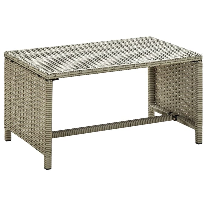 vidaXL - Salontafel - 70x40x38 - cm - poly - rattan - beige