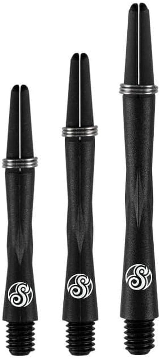 Dartshaften Carbon Kort met Veerringen - 35mm - Universele Pasvorm