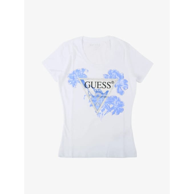 Guess  T-shirt Korte Mouw CN FLOWER TRIANGLE
