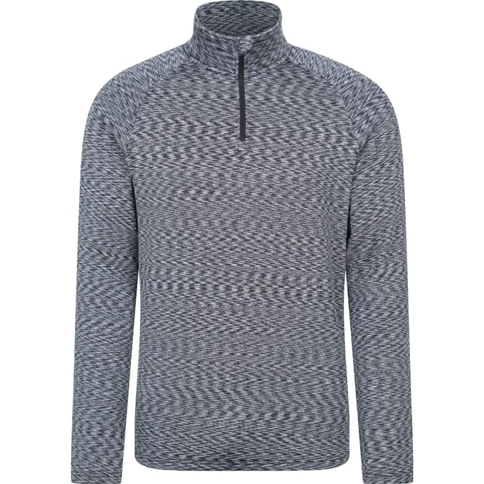Mountain Warehouse Heren Power Quarter Zip Midlayer (Zwart)