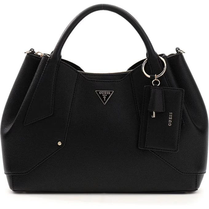 GUESS handtas schoudertas Darcy Girlfriend Satchel Stone Lichtgrijs