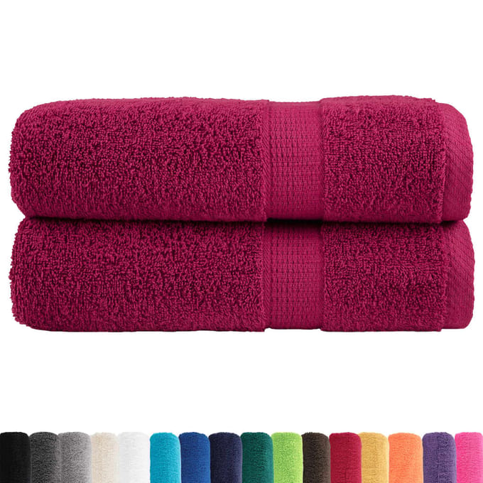 vidaXL - Badhanddoeken - SOLUND - 2 - st - 600 - g/m² - 70x140 - cm - bordeauxrood