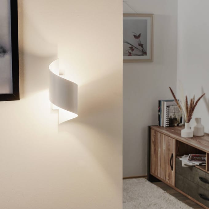 EMIBIG LIGHTING Wandlamp Spiner wit, hoogte 30 cm, staal