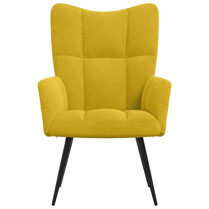 Vidaxl Fauteuil, Mosterdgeel, Bekleed met Fluweel