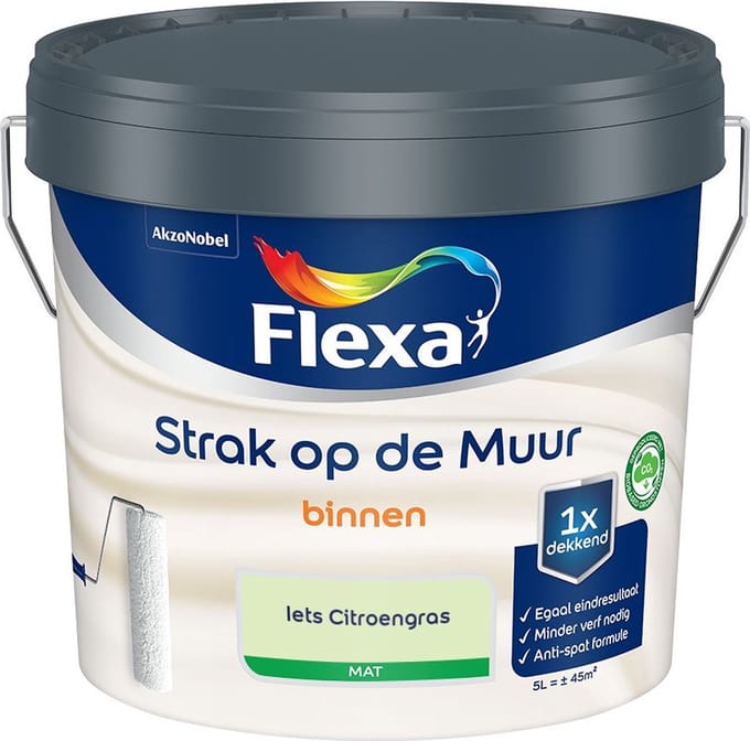Flexa - Strak Op De Muur Binnen Mat - Iets Citroengras - Mengverf - 5 L