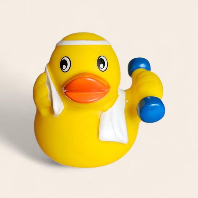 Badeend - sportieve fitnes badeend - 8cm