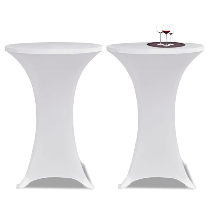 vidaXL - Statafelhoes - Stretch - Ø80cm - Wit - (2 - stuks)
