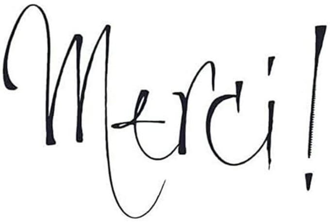 Houten Stempel E Tekst "Merci" voor Creatieve Projecten