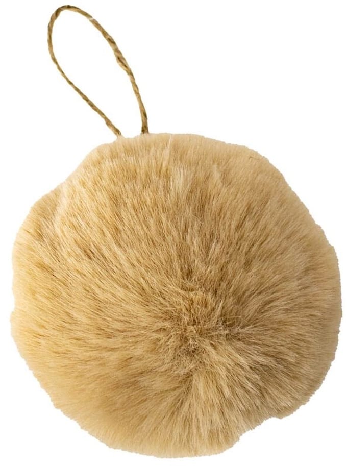 Fluffy bal hangend taupe 13cm