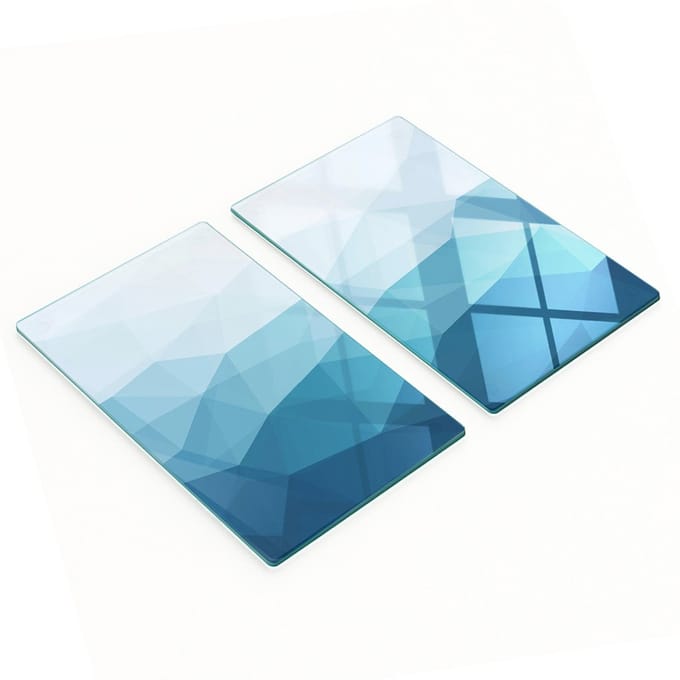 Decoratieve glazen serveerplanken voor snacks, abstract ontwerp, 2x30x52 cm