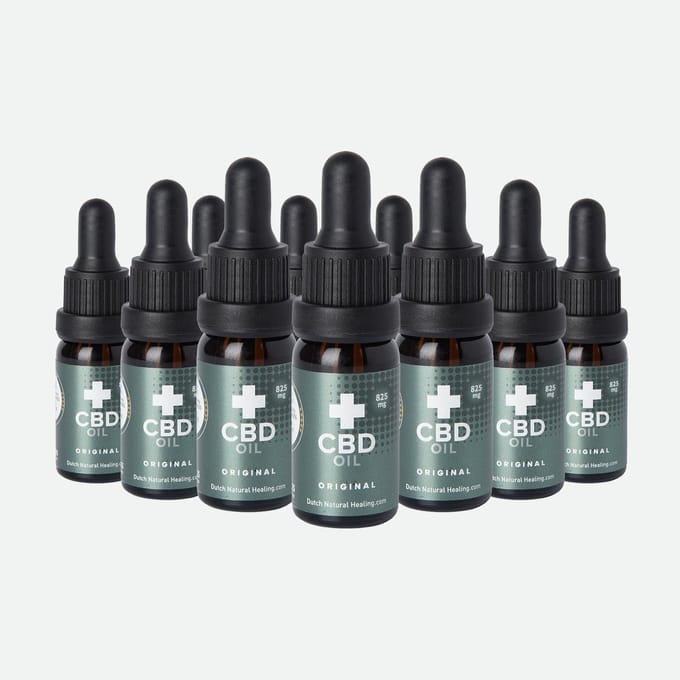 Dutch Natural Healing - CBD olie 10ml - 8% 825mg naturel smaak 10-pack