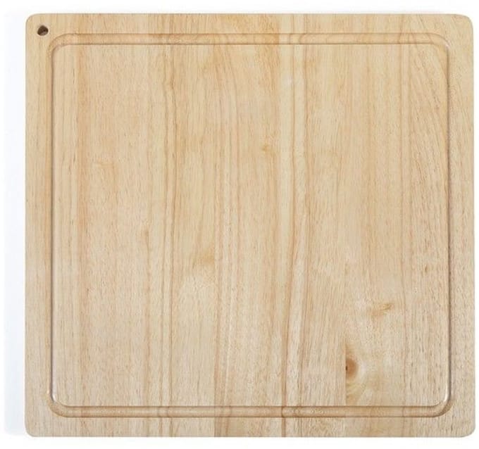 Snijplank - LIVOO - MES141 -rubberhout - XXL-formaat - 46 x 46 cm - Geïntegreerde groef