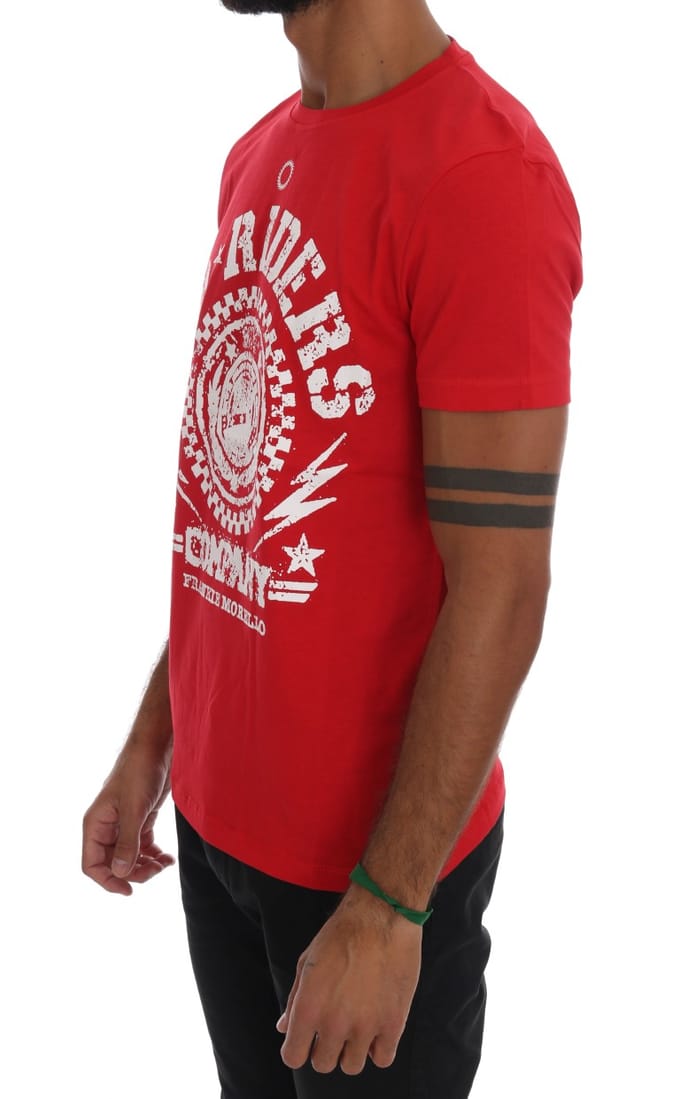 Frankie Morello Rode Katoenen RIDERS Crewneck T-Shirt