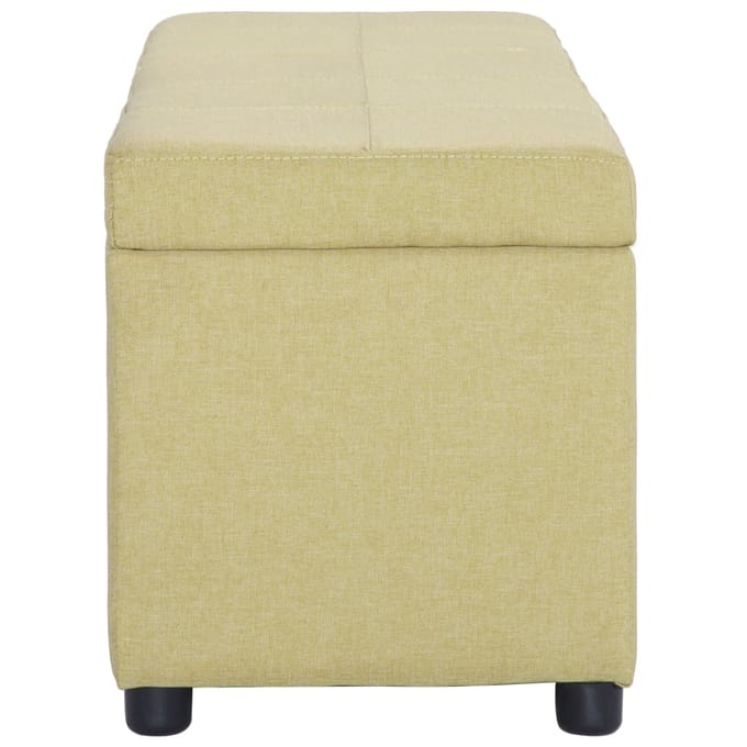 vidaXL - Bankje - met - opbergvak - 116 - cm - polyester - groen
