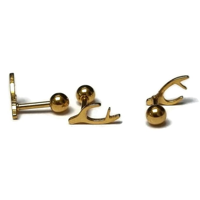 Piercing sieraden- Goudkleurig takje helix piercing -Chirurgisch staal