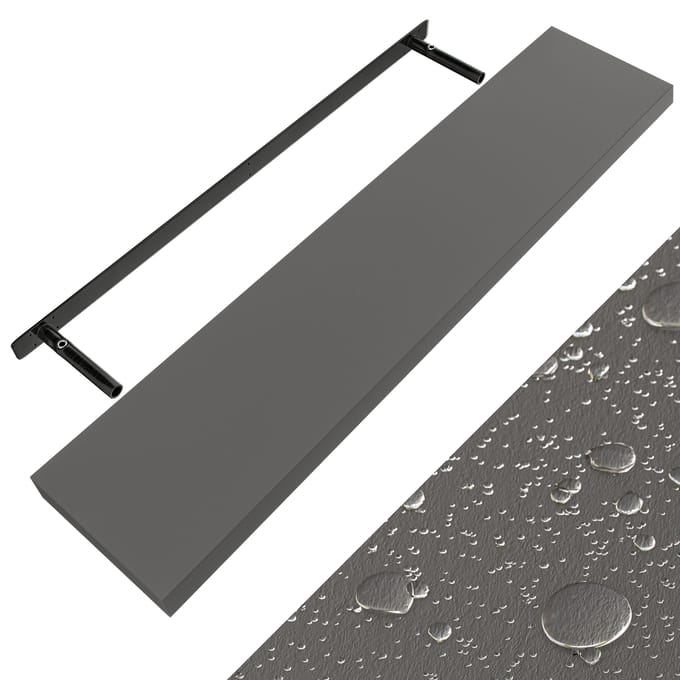 Casaria Wandplank - 110x23x4cm 15kg Belastbaar - Grijs