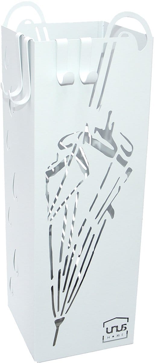 UNUS® Paraplubak paraplumotief met opvangbak 4 haken 49 cm wit