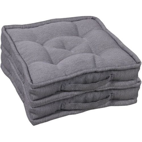 GO-DE Textil Tuinkussen (Set van 2 bokskussens, Grijs)