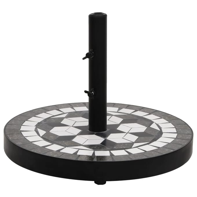 vidaXL - Parasolvoet - rond - 12 - kg - zwart - en - wit