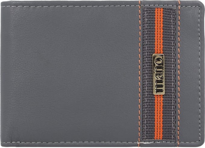mano Don Leonardo Portemonnee RFID Leer 12 cm - Jongens - Horizontaal - grau