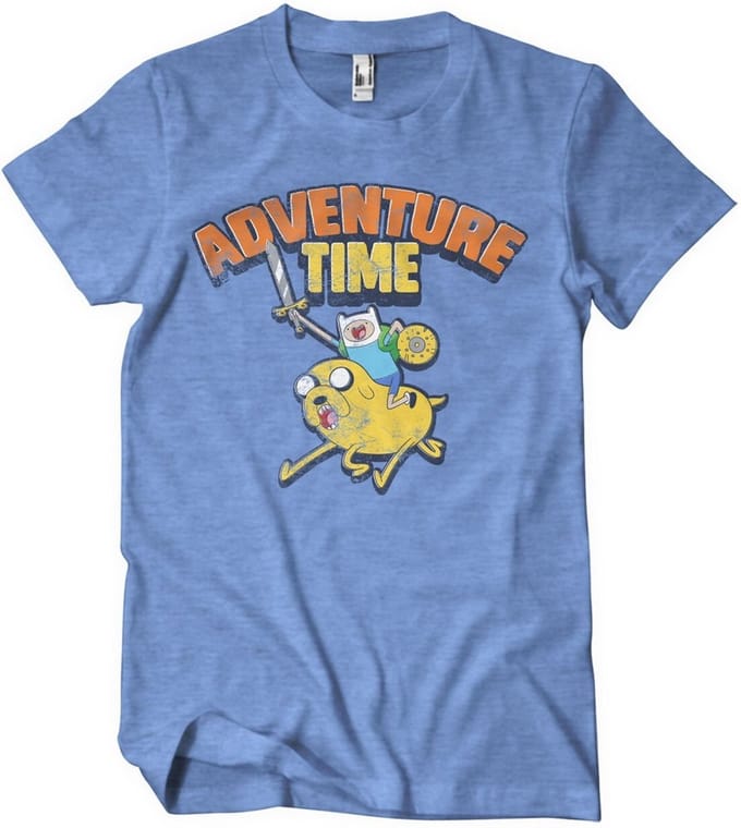 Adventure Time Gewassen T-shirt blauw/gemêleerd