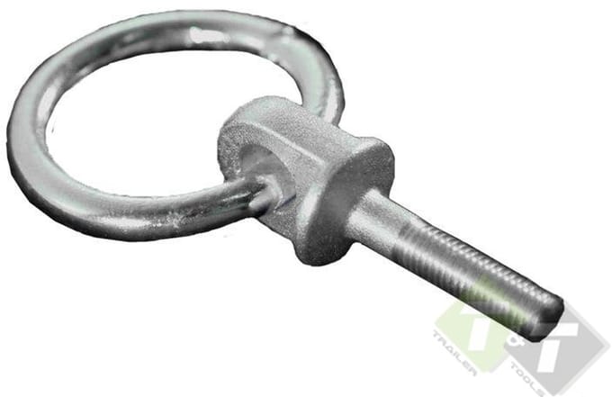 M10 x 35mm ring met bout - bindoog - cantonal ring - vastzetring - aanlijnring - paardentrailerring