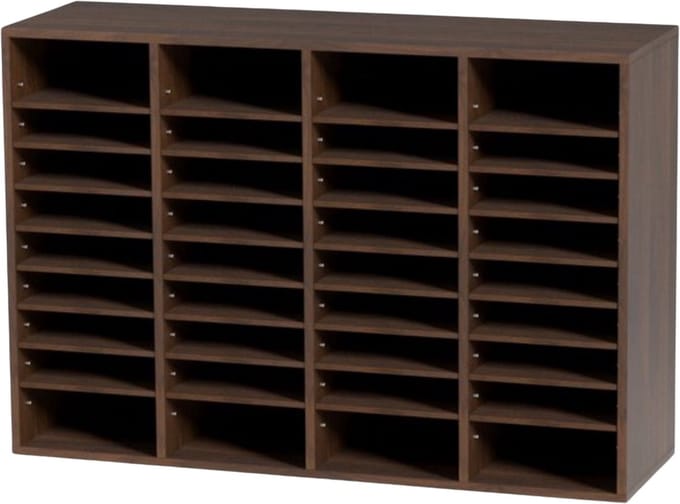 Brievenbak - 36 Vakken - Brievenhouder - Brievenbakjes - MDF Documentenbak - Vintage Bruin Organizer