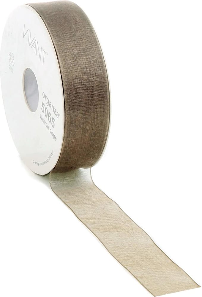 Organza lint Taupe 25mm x 50m