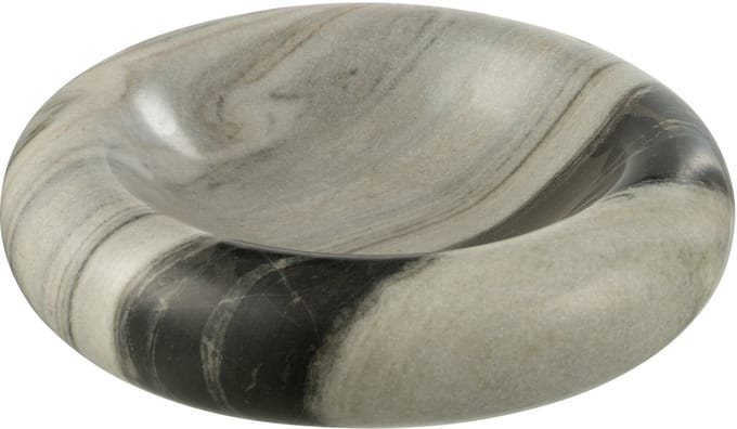J-Line schaal Marmer - steen - zwart/grijs - medium