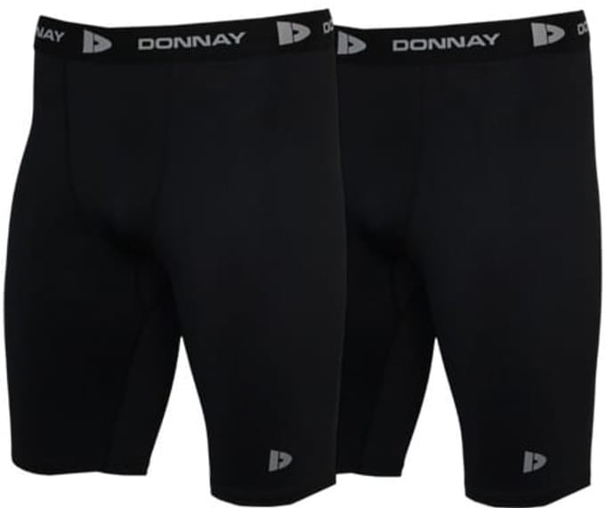 2-PackDonnay - Compressie Short - Thermo/Sportshort (23cm) - Heren - Black (010) - maat M
