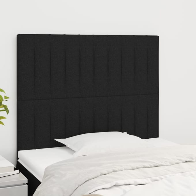 vidaXL - Hoofdbord - zwart - 80x5x118/128 - cm - stof
