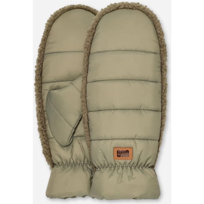 UGG® Fluff Mitten in Green, Nylon/Recycled Materials/Polyester