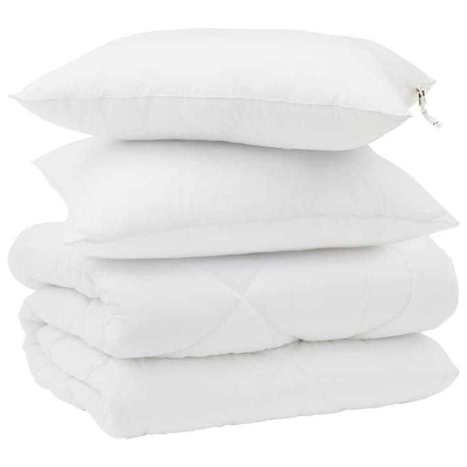 vidaXL - Winter - Duvet - met - kussen - 3 - st - Wit - Microvezel
