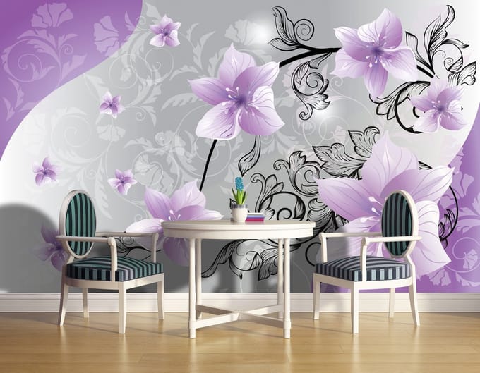 Flowers Floral Pattern Photo Wallcovering