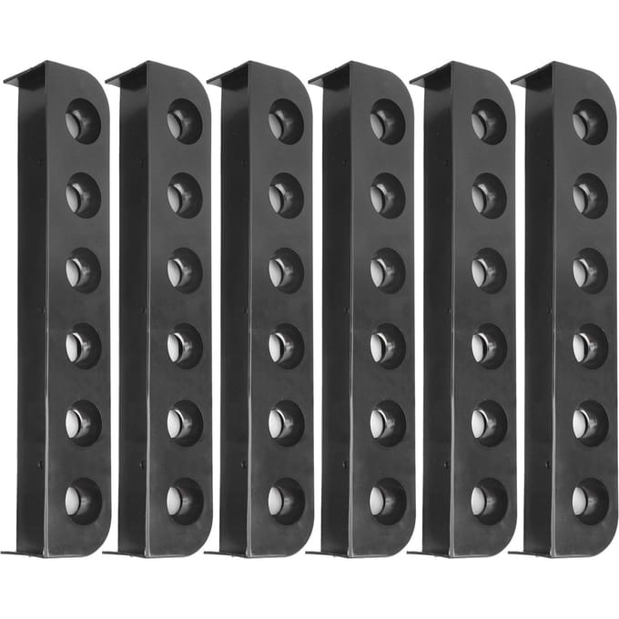 3 Set 6pcs Accessoire Billard Snooker Plastique Mural Support Rangement Queue de Billard 6 Trous black