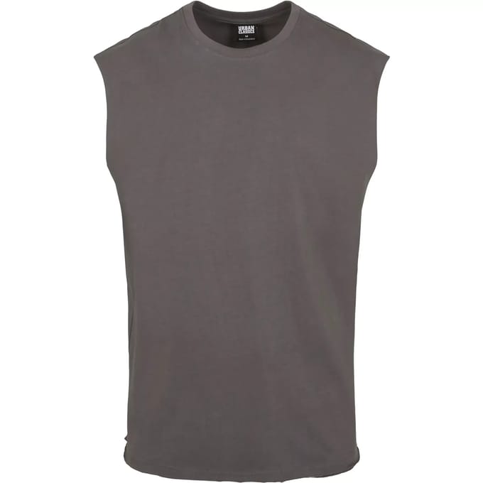 Urban Classics Open Edge Sleeveless Tee Heren Tanktop - houtskool - L
