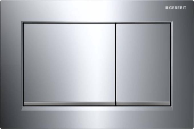 Geberit Omega20 bedieningsplaat - 2-toets spoeling - vierkant - gl.chr./matchr./gl.chr.